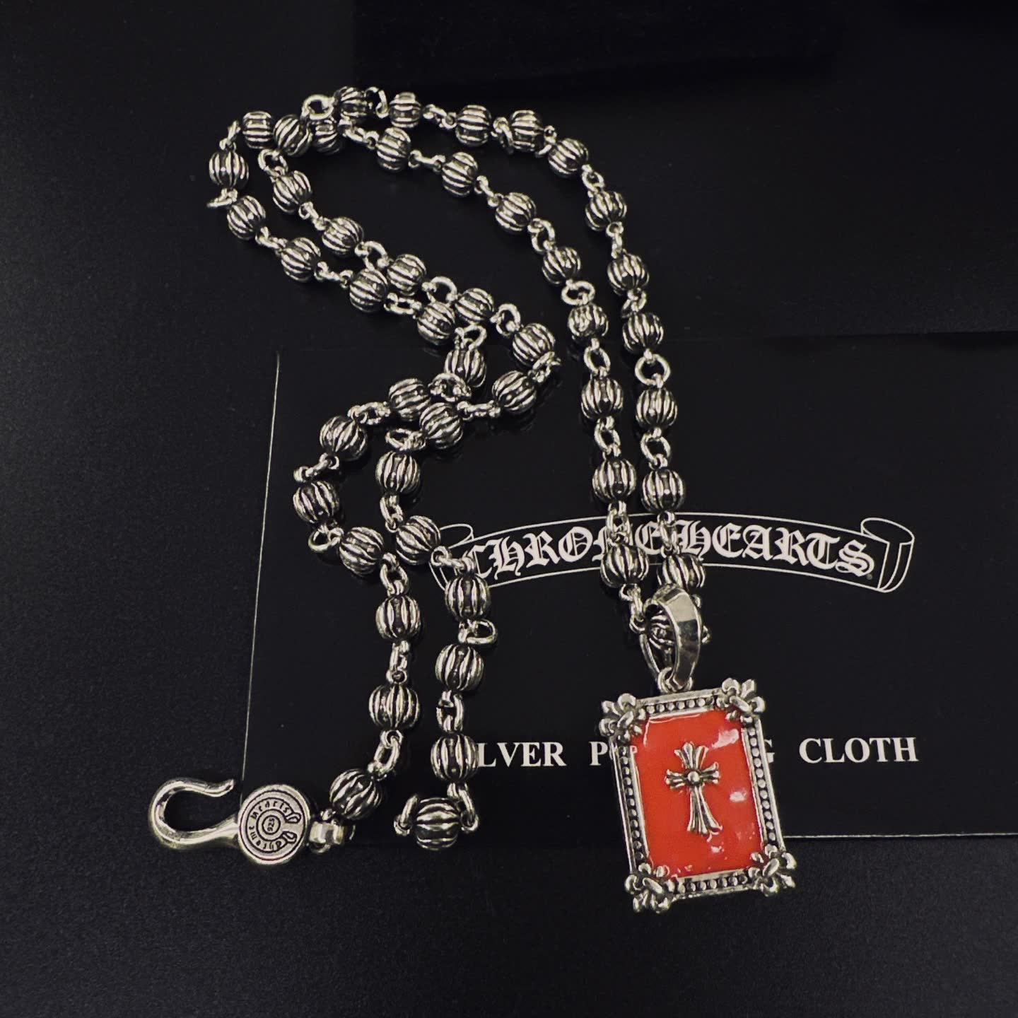 Chrome Hearts Silver Cross Pendant Necklace